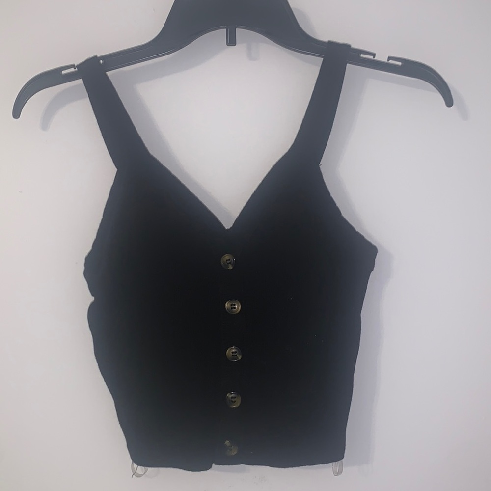 S fitted black tank top